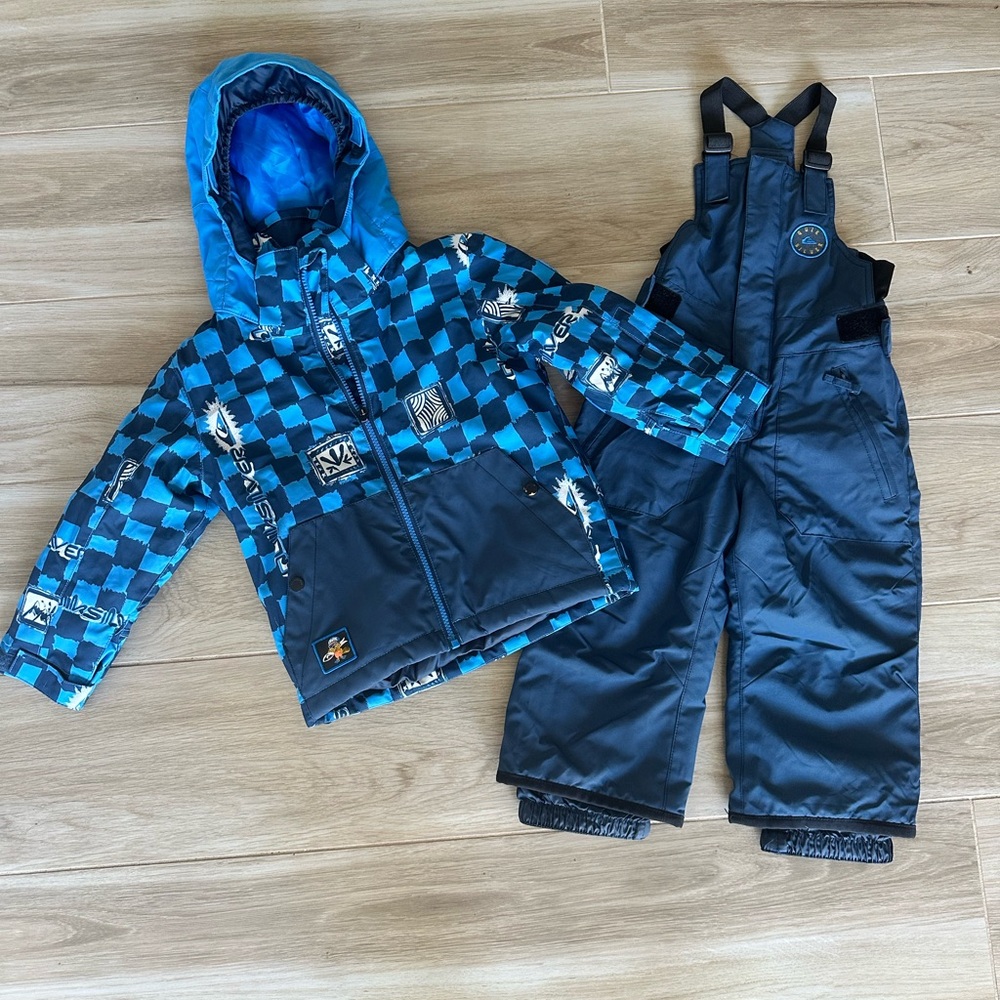 Quiksilver Blue Kids Winter Ski Jacket & Bib Set - Size 3